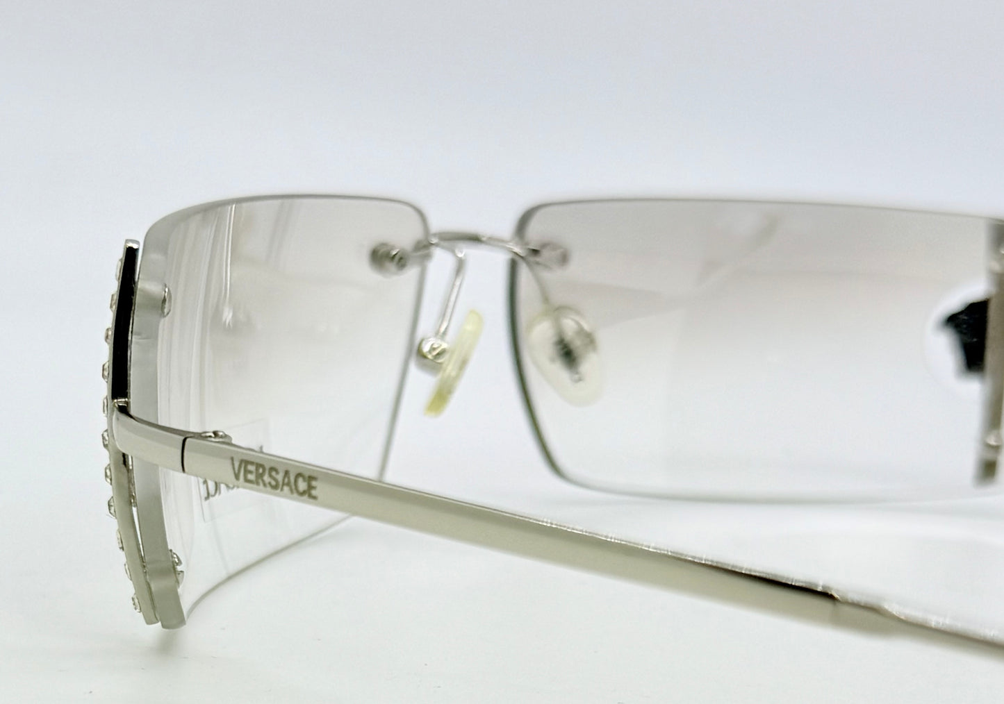 Versace N29/H 030/539 VINTAGE Rimless Shield Sunglasses-Deadstock/Collectible -UNWORN-Italy