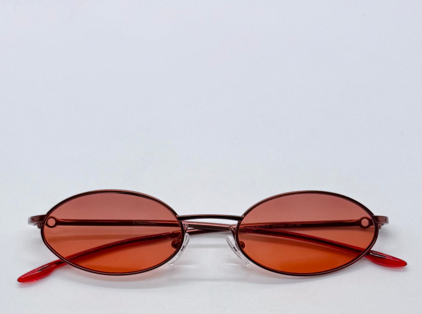 Christian Dior CD 3088 Red Metal Sunglasses w/New Red Tinted Custom Lenses
