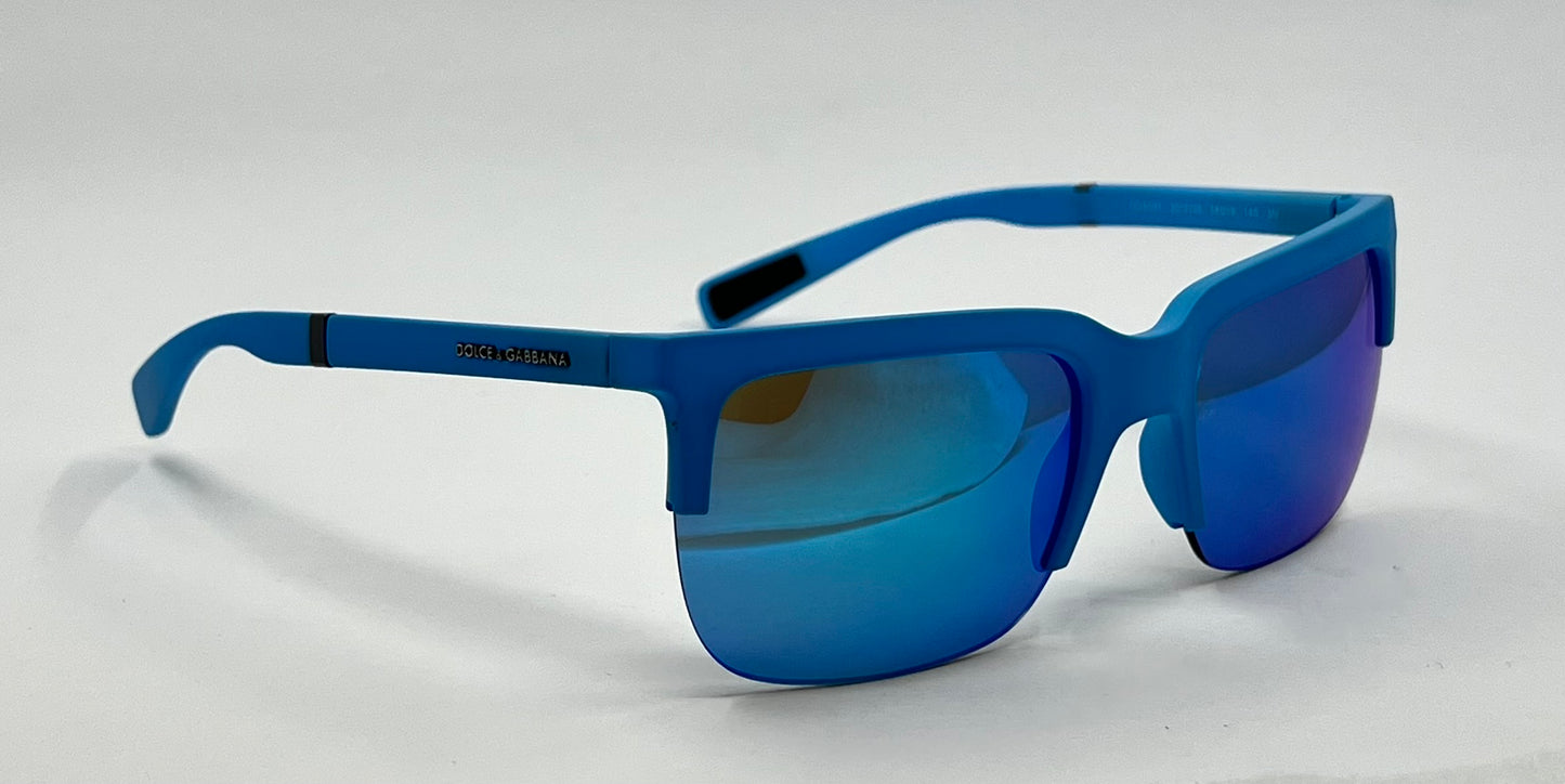 Dolce & Gabbana DG6097 3015/25 Matte Blue Sunglasses 58-19-145 Deadstock Unworn