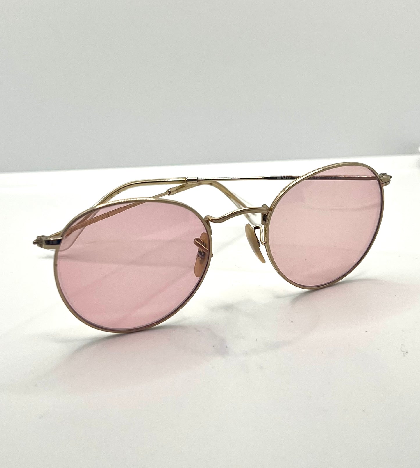 Deadstock Ray-Ban RB3447 Gold – Pink Champagne Tint Custom Lenses