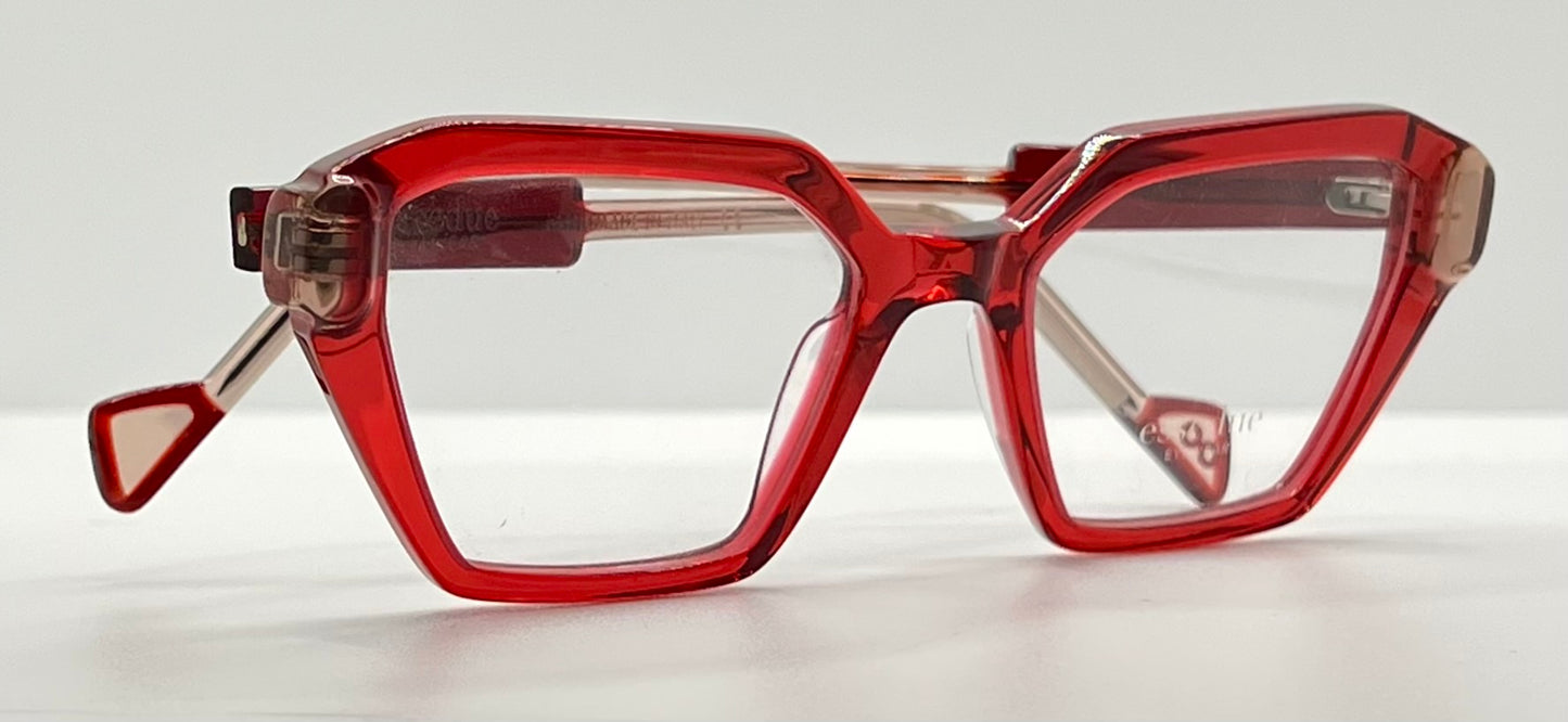 Esse Due ORTI Red Geometric Acetate Eyeglasses 53mm – Handmade in Italy – New Unworn