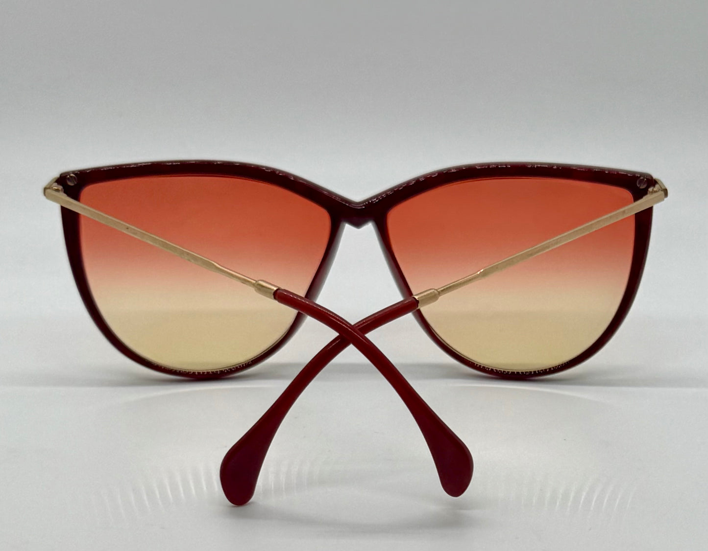 Silhouette SPX M 1703 C1349 Vintage CAT EYE Sunglasses w/New Red to Yellow Gradient Custom Lenses-60mm