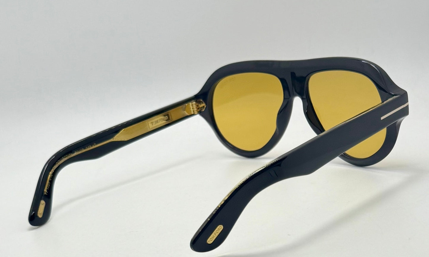 Tom Ford TF1225 01E Icon Collection Sunglasses-Zeiss Yellow Lenses-Brand New Full Kit