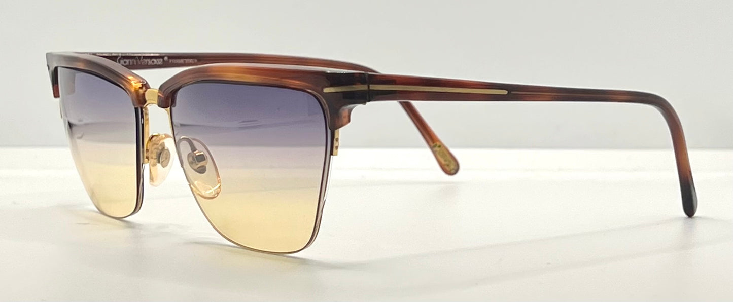Versace 343 747 Vintage Half-Rim Sunglasses w/New Gradient Custom Tinted Lenses-56mm