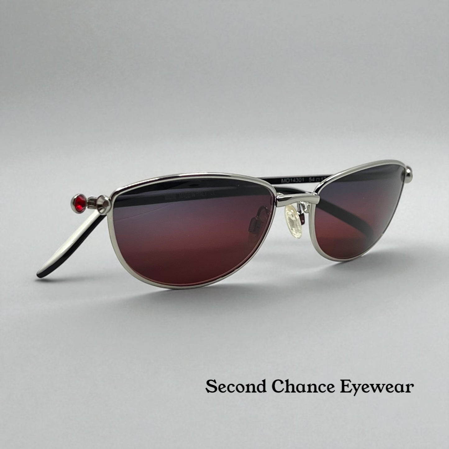 Moschino MO14301 Vintage Sunglasses w/New Solid Plum Tinted Custom Lenses-Italy
