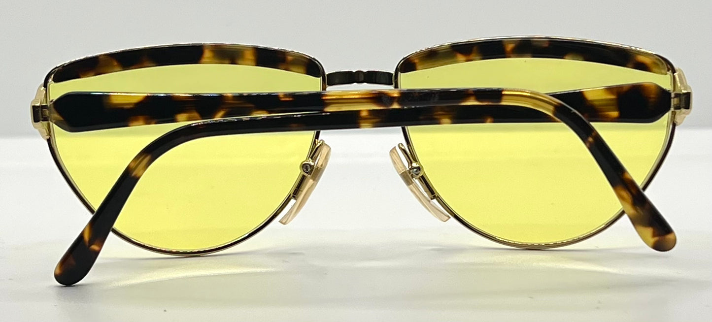 Kador MOD. K 80 Vintage Italian Sunglasses w/New Yellow Custom Lenses-57mm