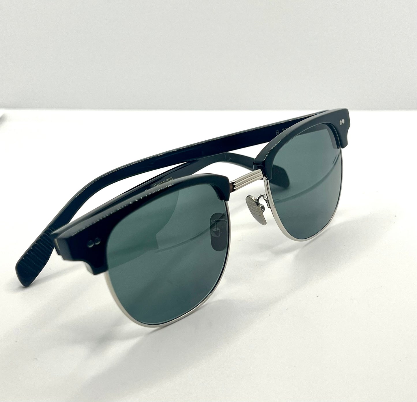 Vintage DEADSTOCK Fine Arts Optical Clubmaster Sunglasses – San Francisco – Custom Solid Grey Lenses
