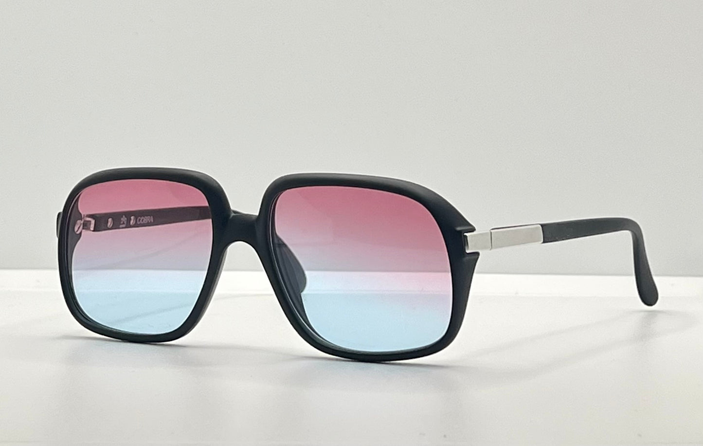 COBRA 3038 Vintage Optyl Sunglasses w/ New, Custom Rose to Ice Blue Gradient Lenses-Deadstock-Austria