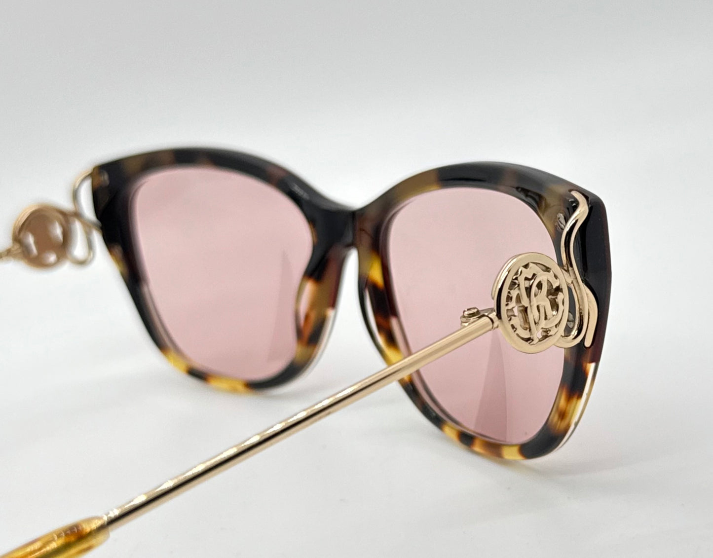 Roberto Cavalli Focanapo 5051 Vintage Cat Eye Sunglasses w/New Soft Pink Custom Lenses-Italy 51mm
