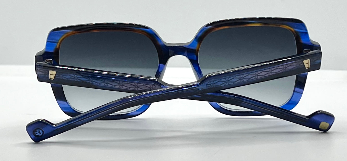 Entourage of 7 “Ravenna” Blue Havana Gradient 51mm Sunglasses-Made in Japan-New/Unworn -Full Kit