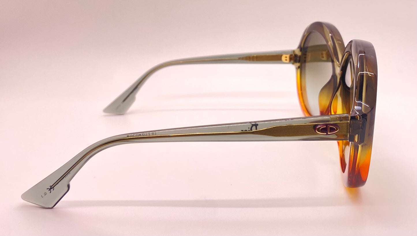 Christian Dior Bianca LGPHA Green-Orange Gradient Optyl Sunglasses-Vintage Elegance-FULL KIT