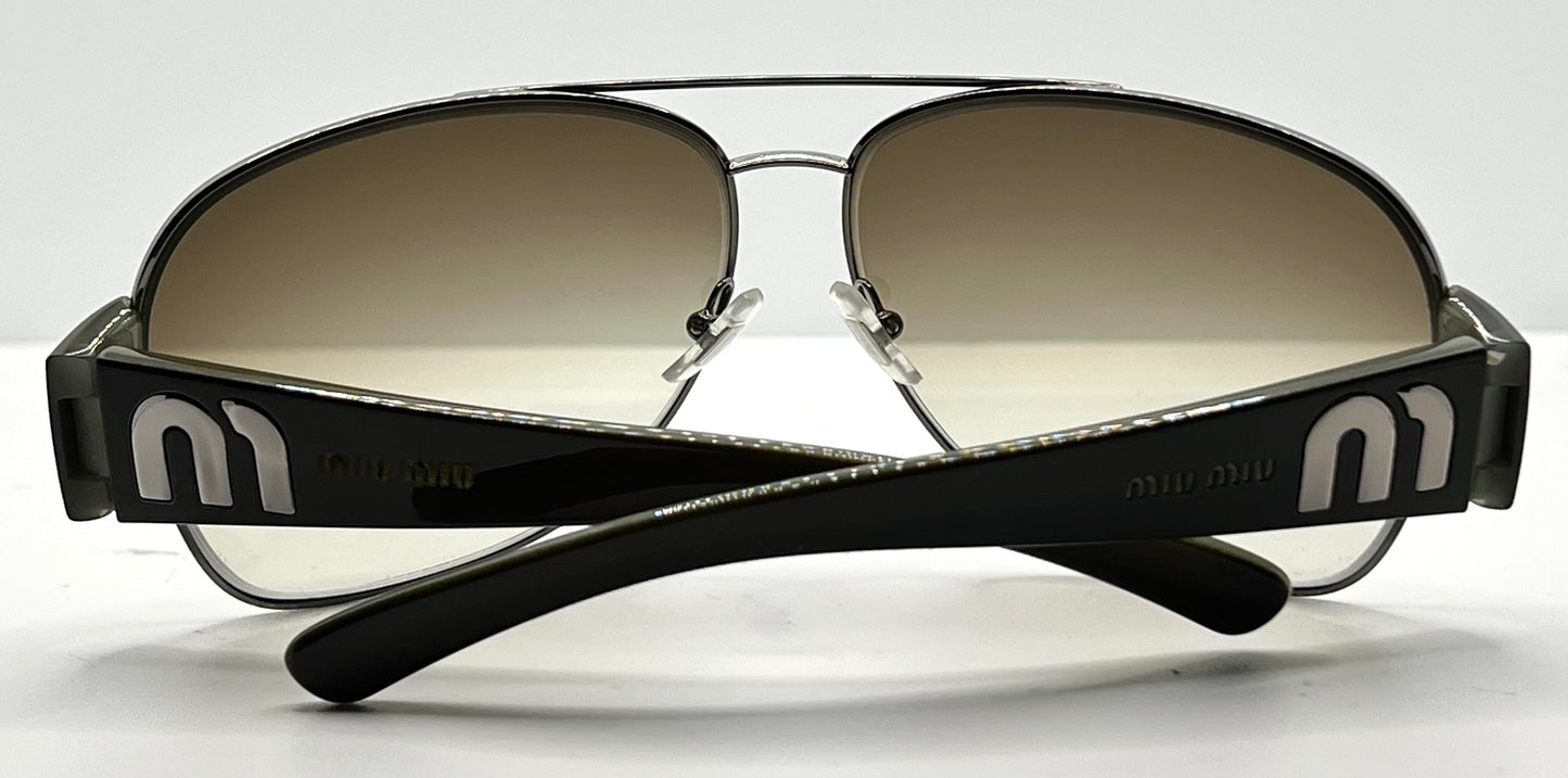 MIU MIU SMU53G 5AV-1X1 Oversized Shield Sunglasses New/Unworn-Full Kit-65mm-Italy