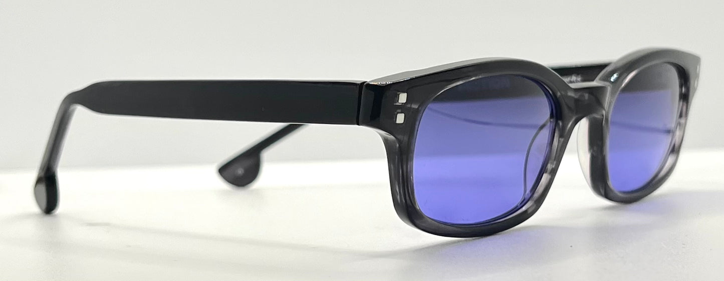 FICTION by l.a. Eyeworks TOM 033 Sunglasses-w/ New, Solid MIDNIGHT VIOLET Custom Lenses