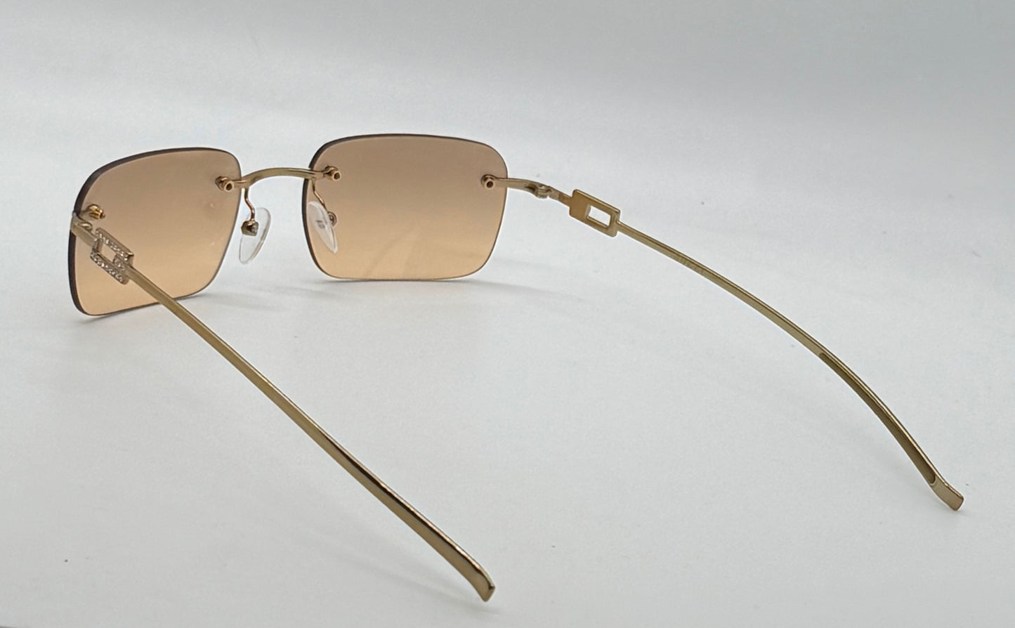 Gucci GG1777/S Strass Rimless Shield Sunglasses Gold/Brown 51mm-VINTAGE/UNWORN