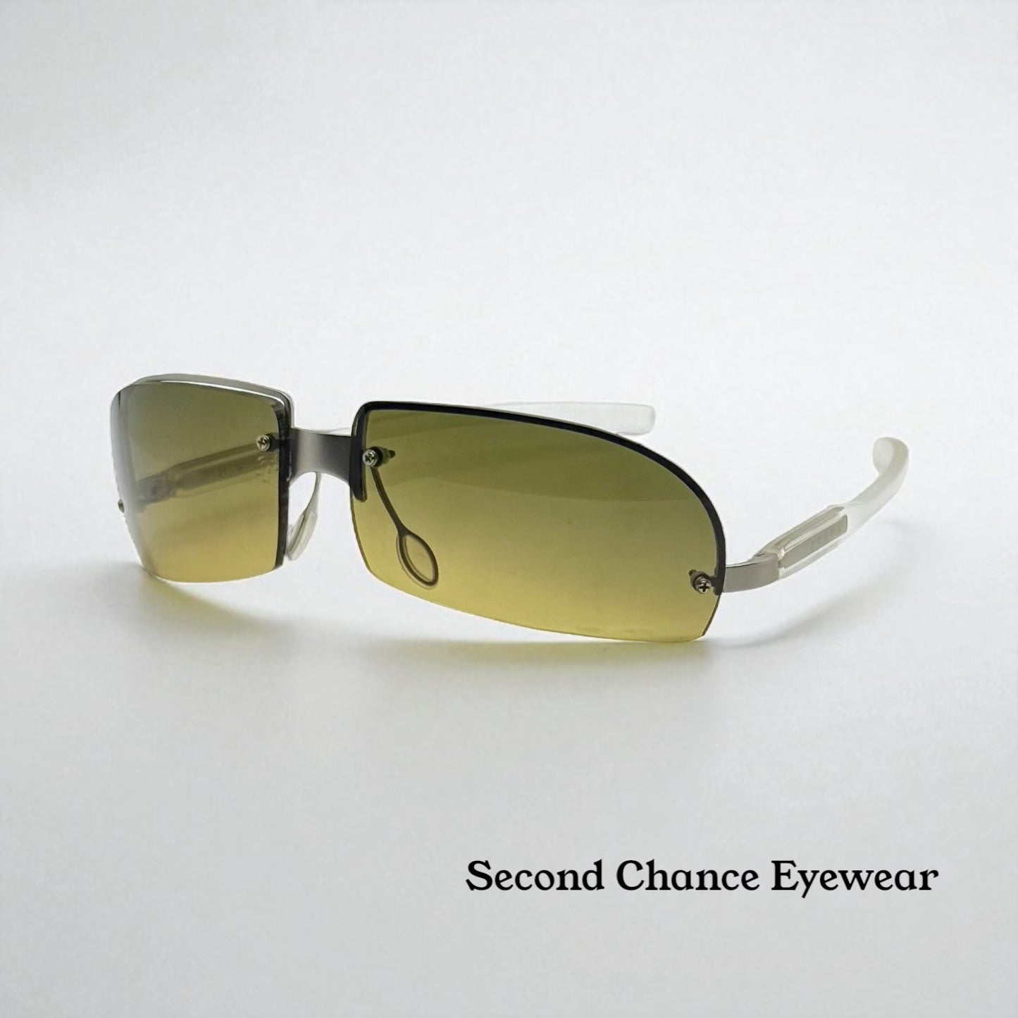 Prada SPR 72A Vintage Shield Sunglasses-Gradient Lenses-Y2K-Italy-Deadstock/New