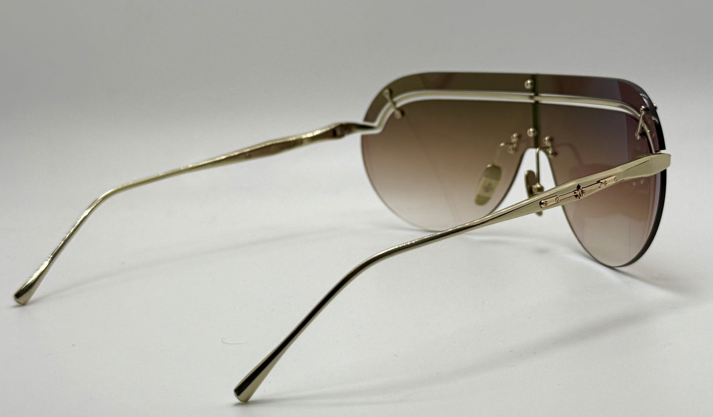 Philippe V N32 Titanium Shield Sunglasses | Made in Japan | Gradient Brown Lenses | Brand New
