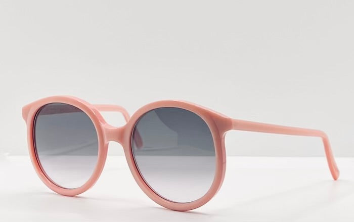 Anglo American Optical MOD.151 Vintage Round Sunglasses-Peach Frame-Gradient Lenses