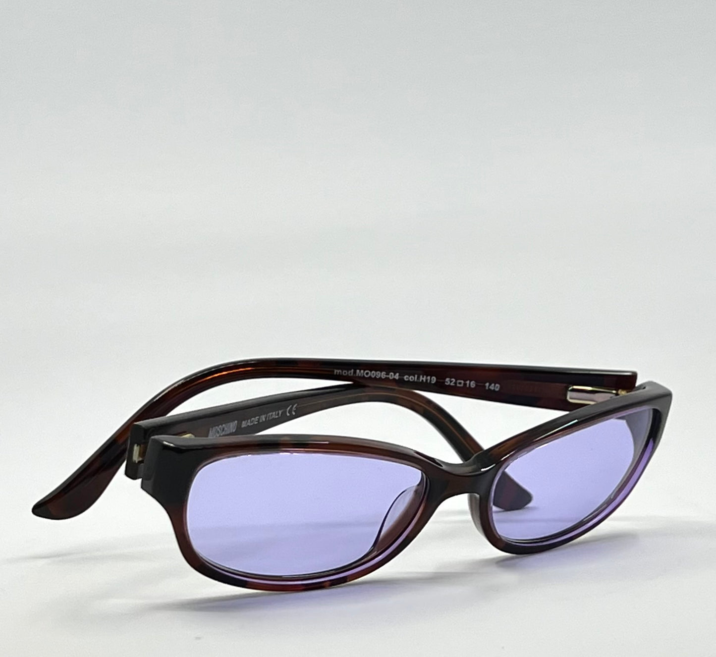 Moschino MO096-04 Vintage Sunglasses w/New Solid Purple Custom Tinted Lenses-Full Kit-Italy