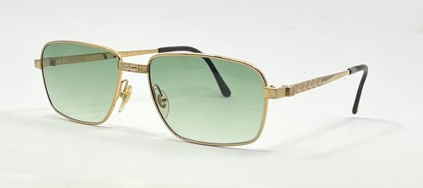 Dunhill 6142 004 Gold Vintage Sunglasses-New Green Gradient Custom Lenses-Unworn
