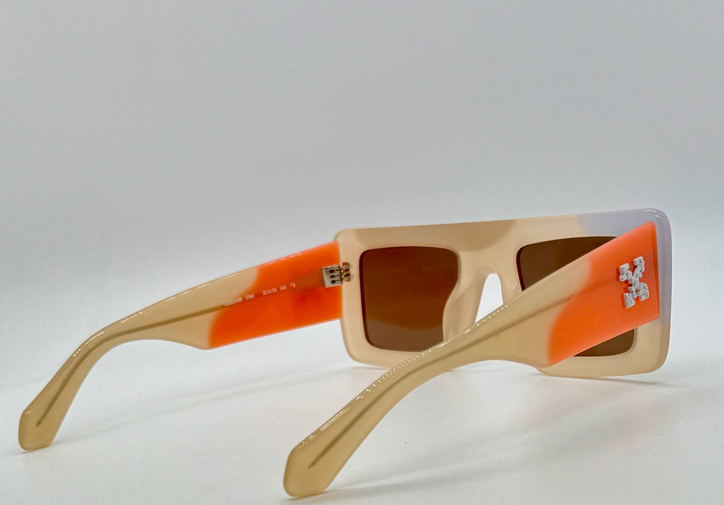 Off-White OERI069 Beige/Orange Sunglasses-50mm-New/Unworn-Full Kit –Italy