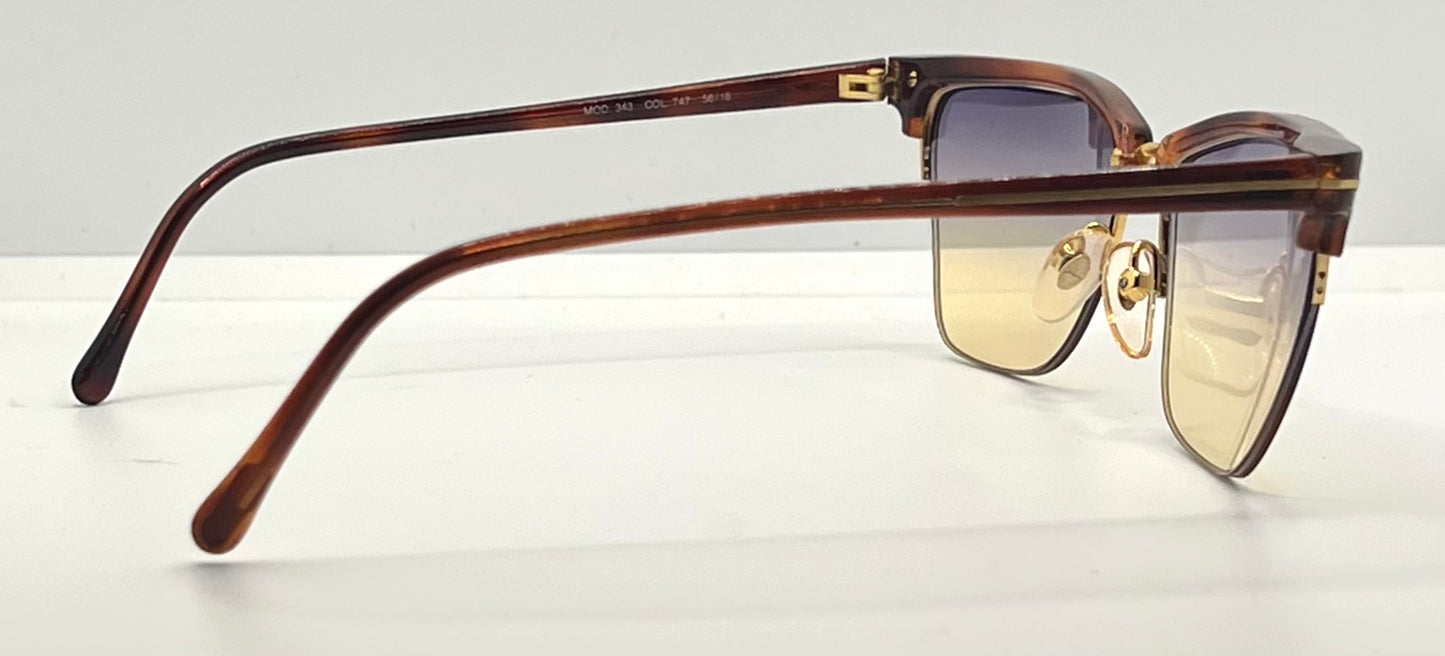 Versace 343 747 Vintage Half-Rim Sunglasses w/New Gradient Custom Tinted Lenses-56mm