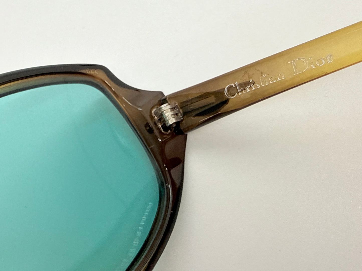 Christian Dior 644 Vintage 1970s Sunglasses w/New Aqua Solid Custom Lenses-NOS