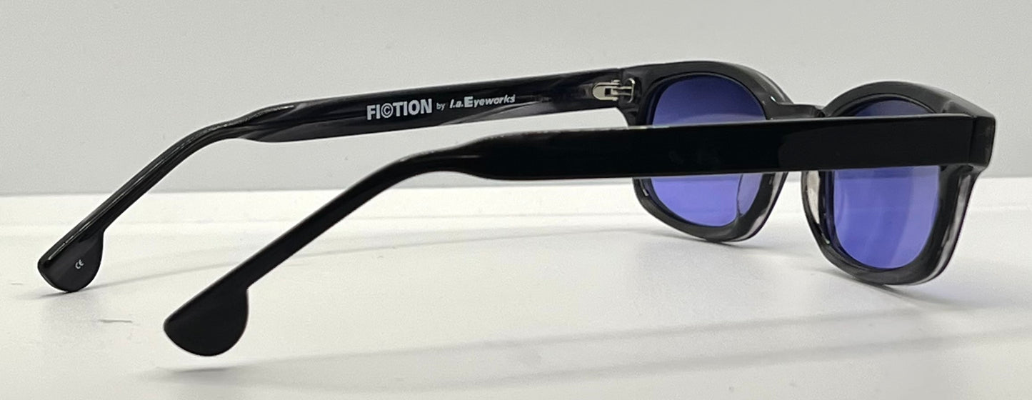 FICTION by l.a. Eyeworks TOM 033 Sunglasses-w/ New, Solid MIDNIGHT VIOLET Custom Lenses