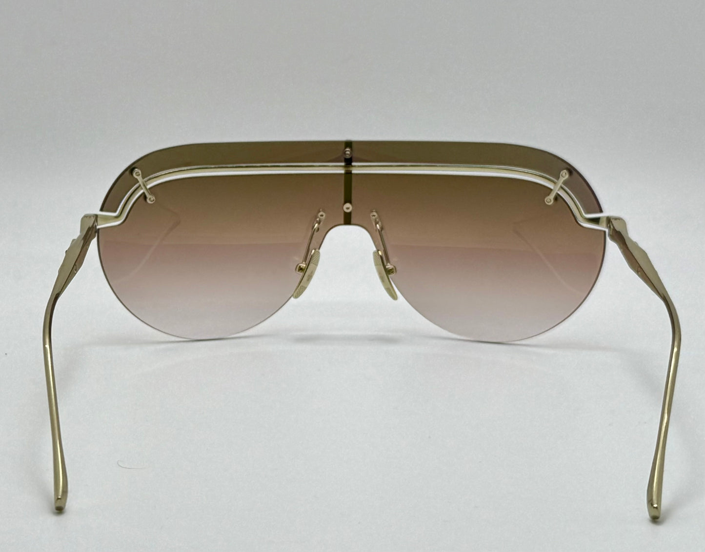 Philippe V N32 Titanium Shield Sunglasses | Made in Japan | Gradient Brown Lenses | Brand New