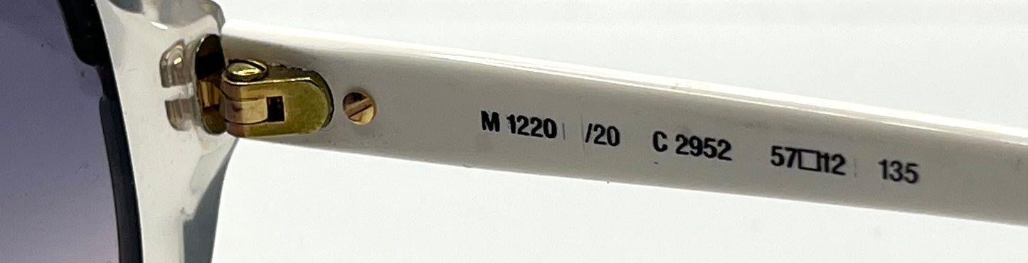Silhouette M 1220 C 2952 Vintage White Sunglasses w/New Grey to Rose Gradient Custom Lenses-57mm-Austria