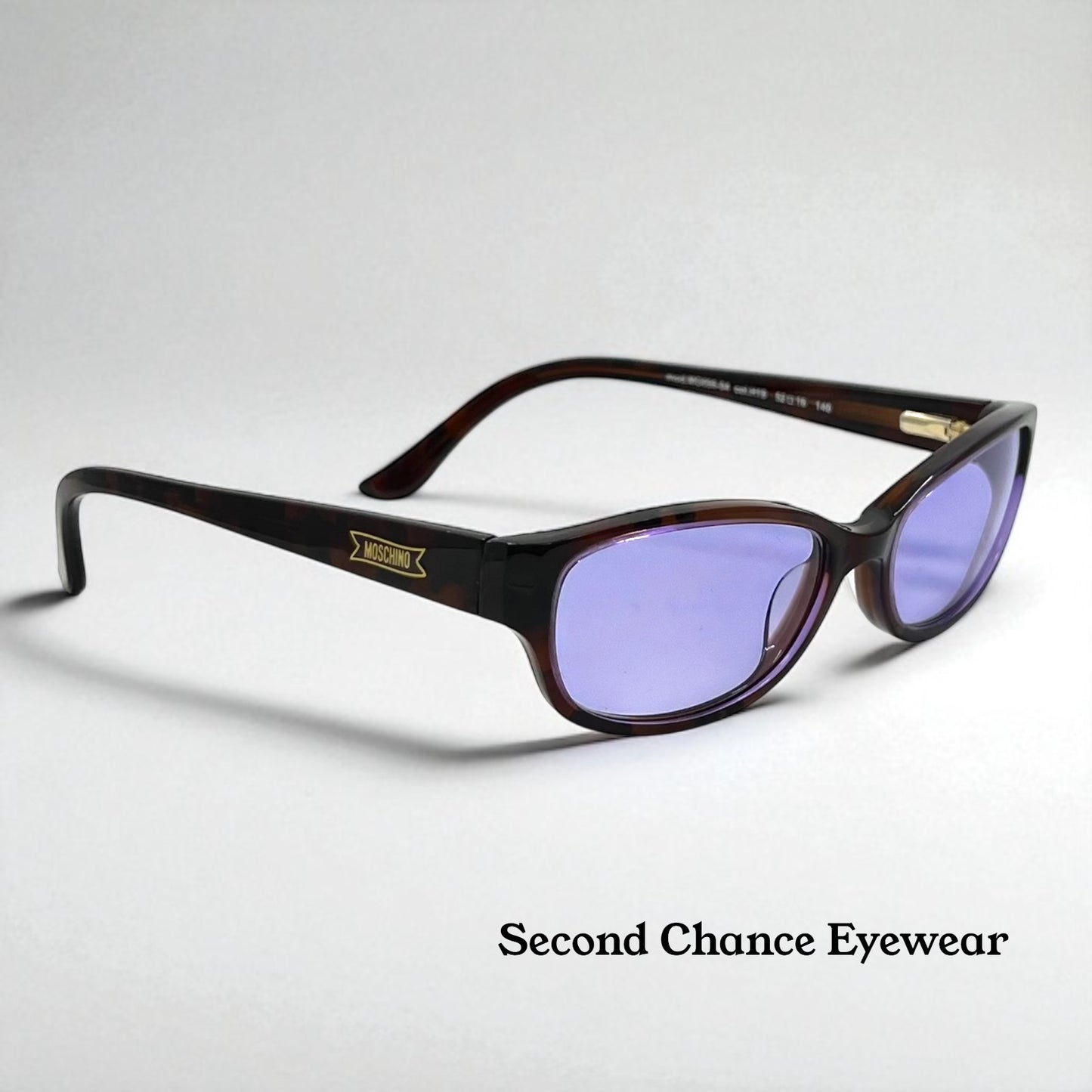 Moschino MO096-04 Vintage Sunglasses w/New Solid Purple Custom Tinted Lenses-Full Kit-Italy