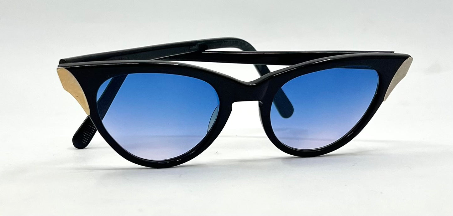 SRO VINTAGE Cat-Eye Sunglasses USA Made-New Blue Gradient Custom Lenses