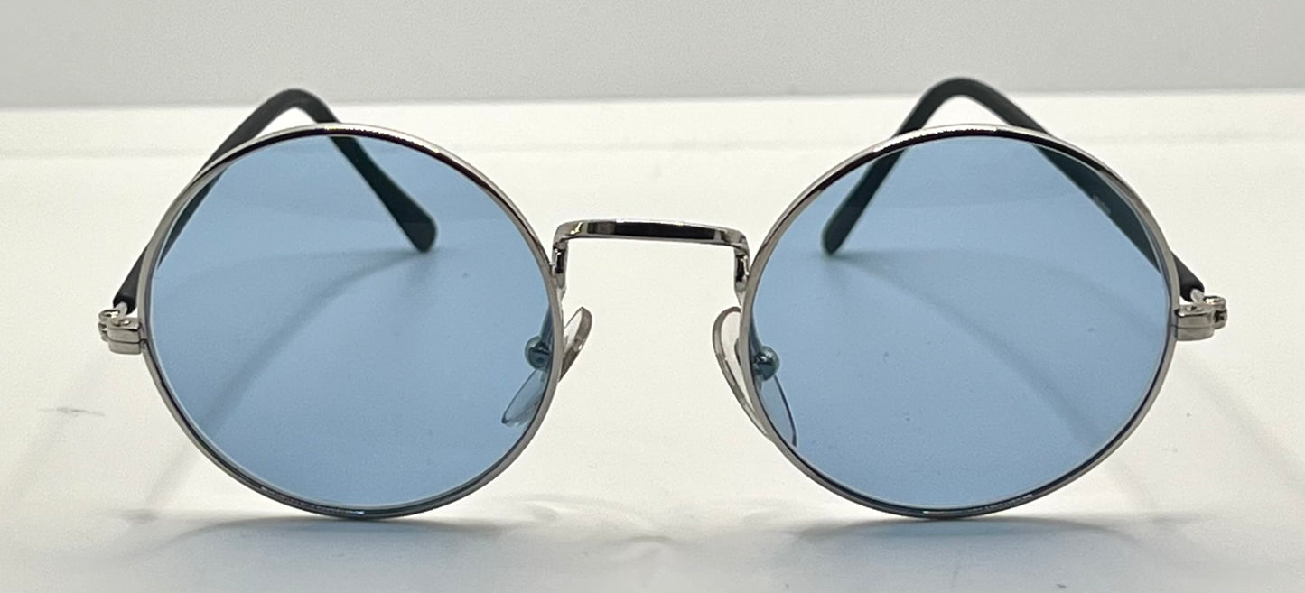 Armony- Olimpic 1 -Round Vintage Sunglasses w/New Sky Blue Custom Gradient Tinted Lenses
