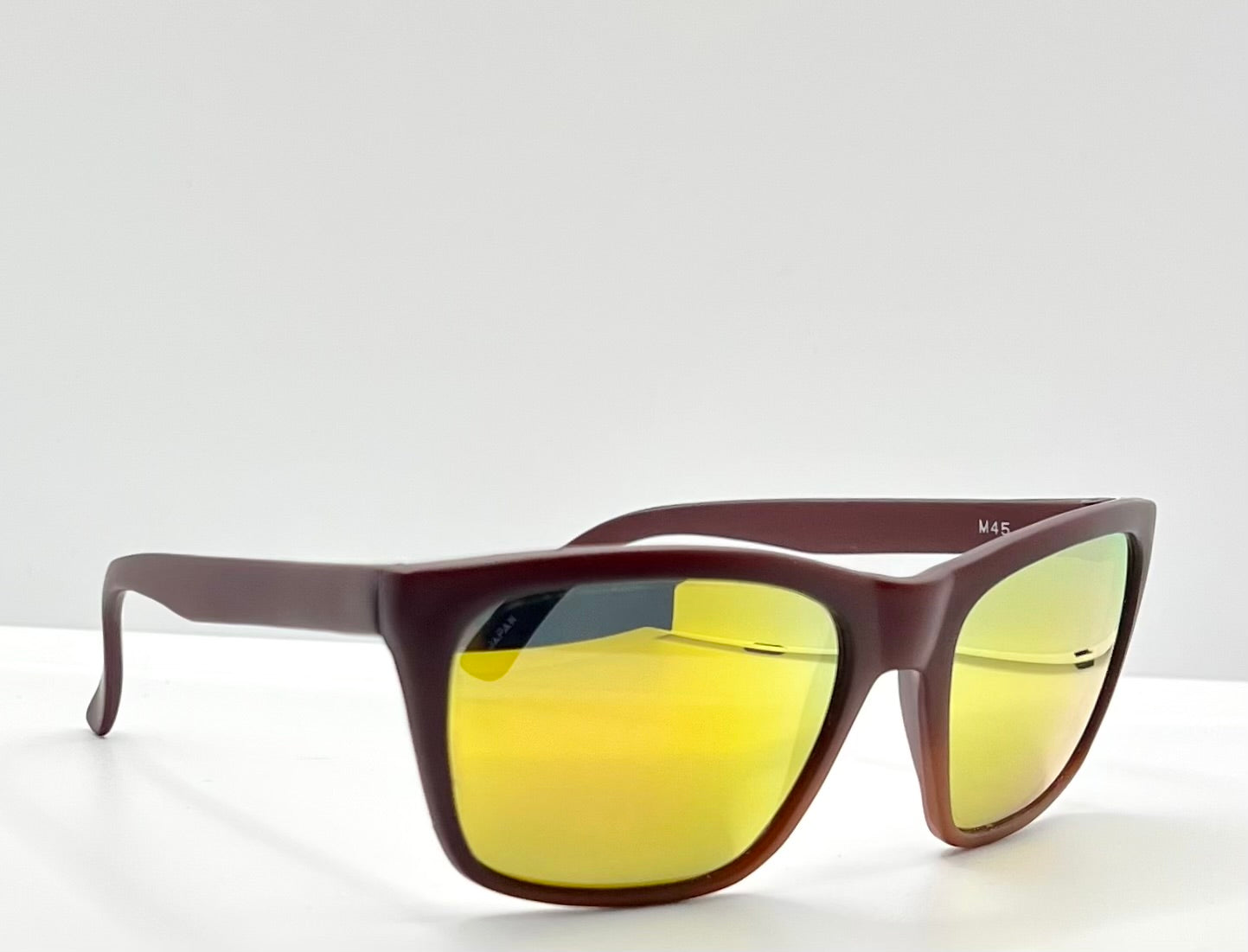 Mira M45 Vintage Sunglasses – Matte Red Frame w/ Yellow Mirror Lenses – NOS