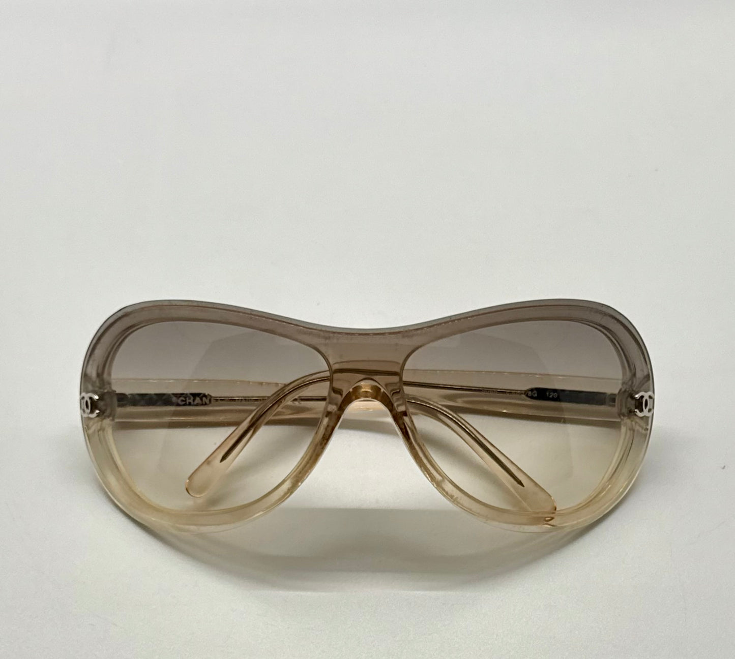 Chanel 5066 c.866/8G Sunglasses – Vintage Y2K Shield Wrap Gradient Brown Italy
