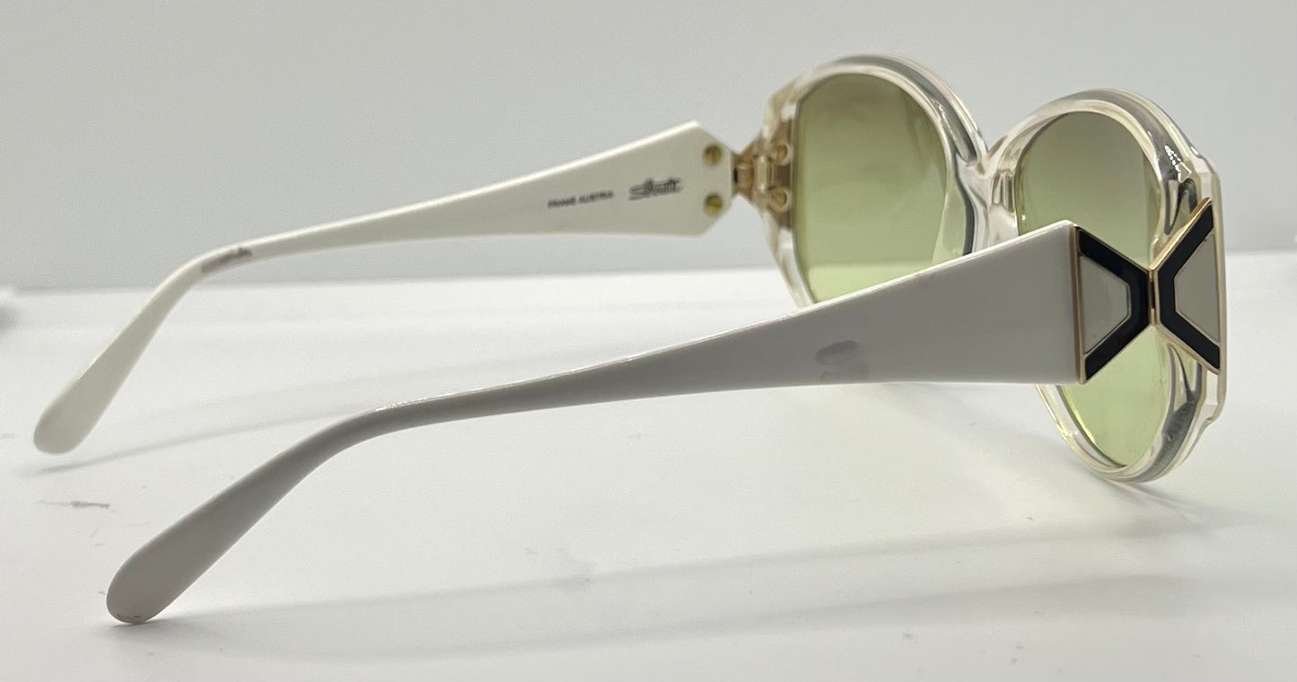 Silhouette M1192 White Crystal Vintage Sunglasses w/New Brown/Green Gradient Custom Lenses-Unworn