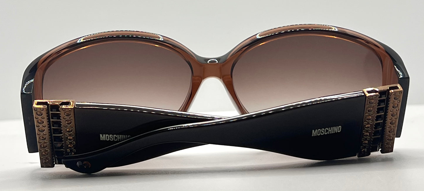 Moschino MO587 02 Y2K Vintage Wrap Sunglasses-Studded Leopard-59mm– Deadstock/Unworn-Full Kit