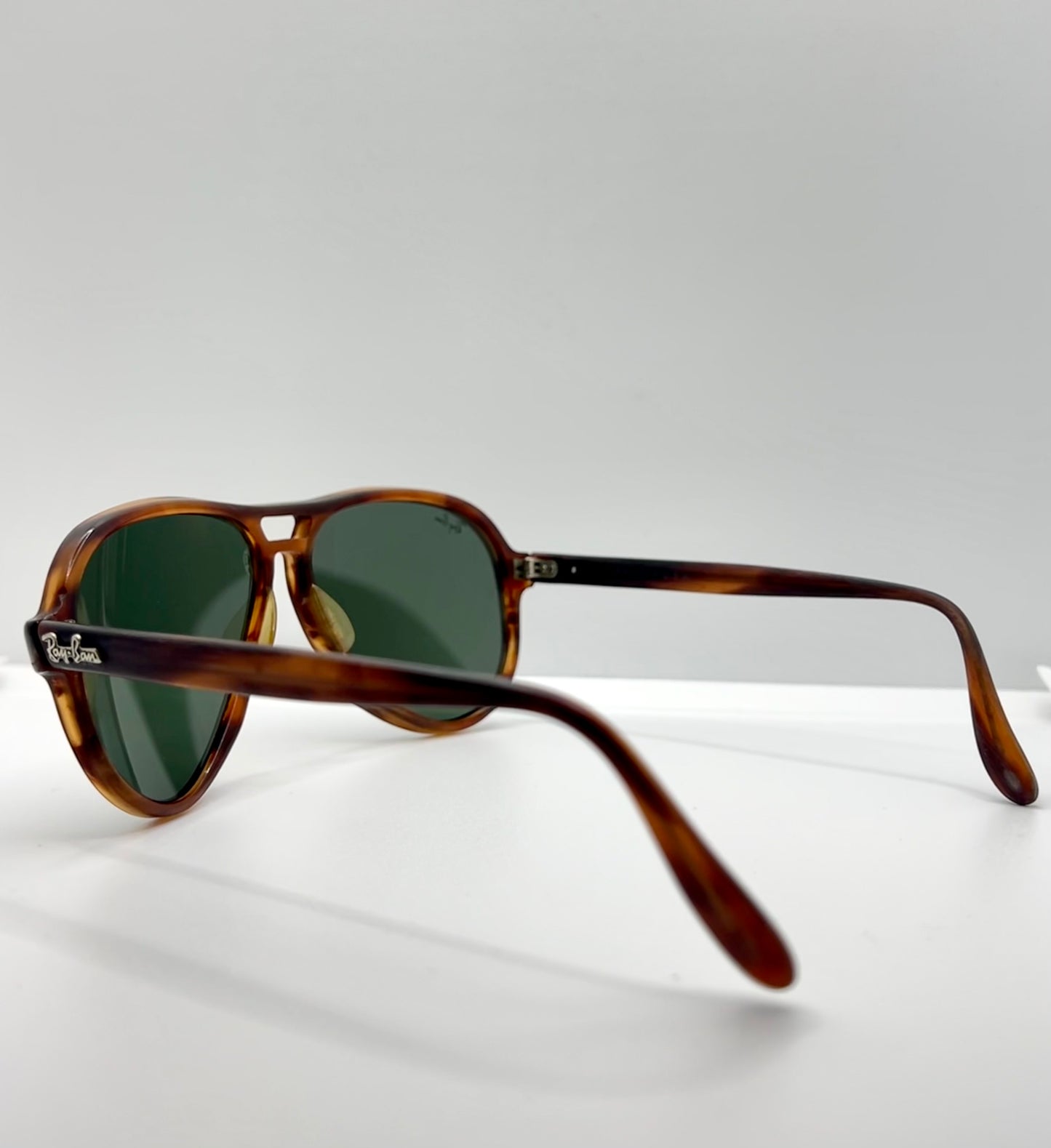 B&L Ray-Ban Vagabond Vintage Sunglasses 58mm-Tortoise Aviator-Etched B&L Lenses