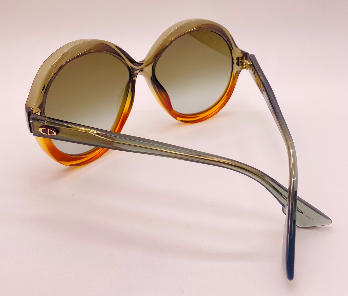 Christian Dior Bianca LGPHA Green-Orange Gradient Optyl Sunglasses-Vintage Elegance-FULL KIT