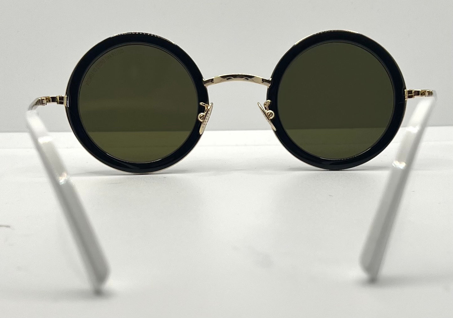 Cutler and Gross 1277 Round Sunglasses Gold/Black/White-New/Unworn-Full Kit-44mm