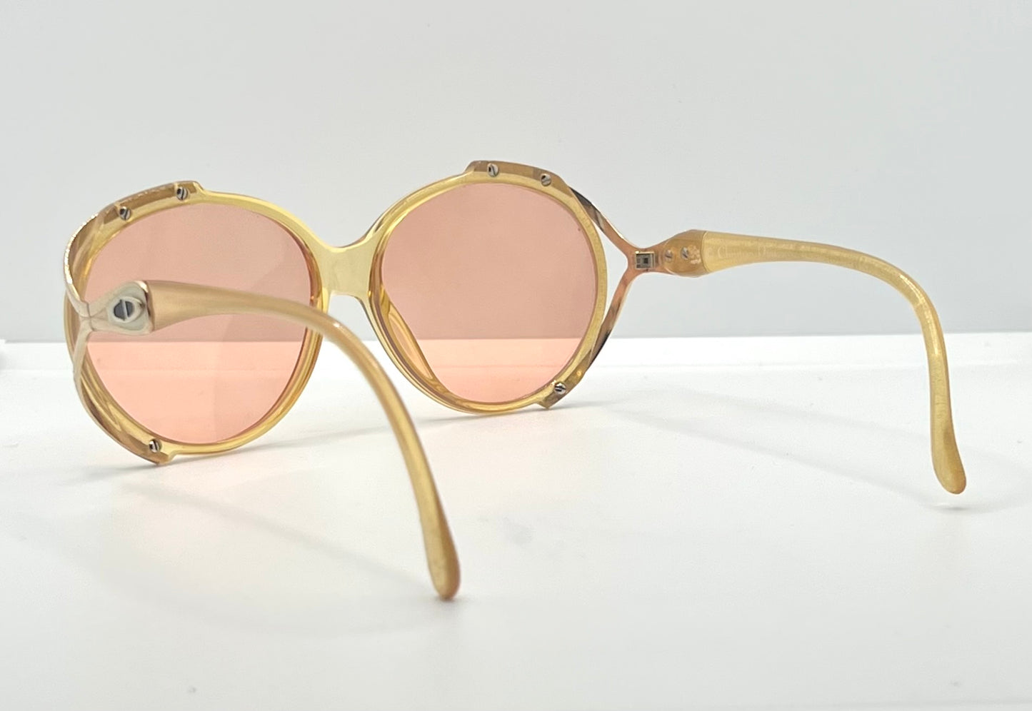 Vintage Christian Dior 2189 Sunglasses-Crystal Honey Optyl w/New, Custom Rose Lenses
