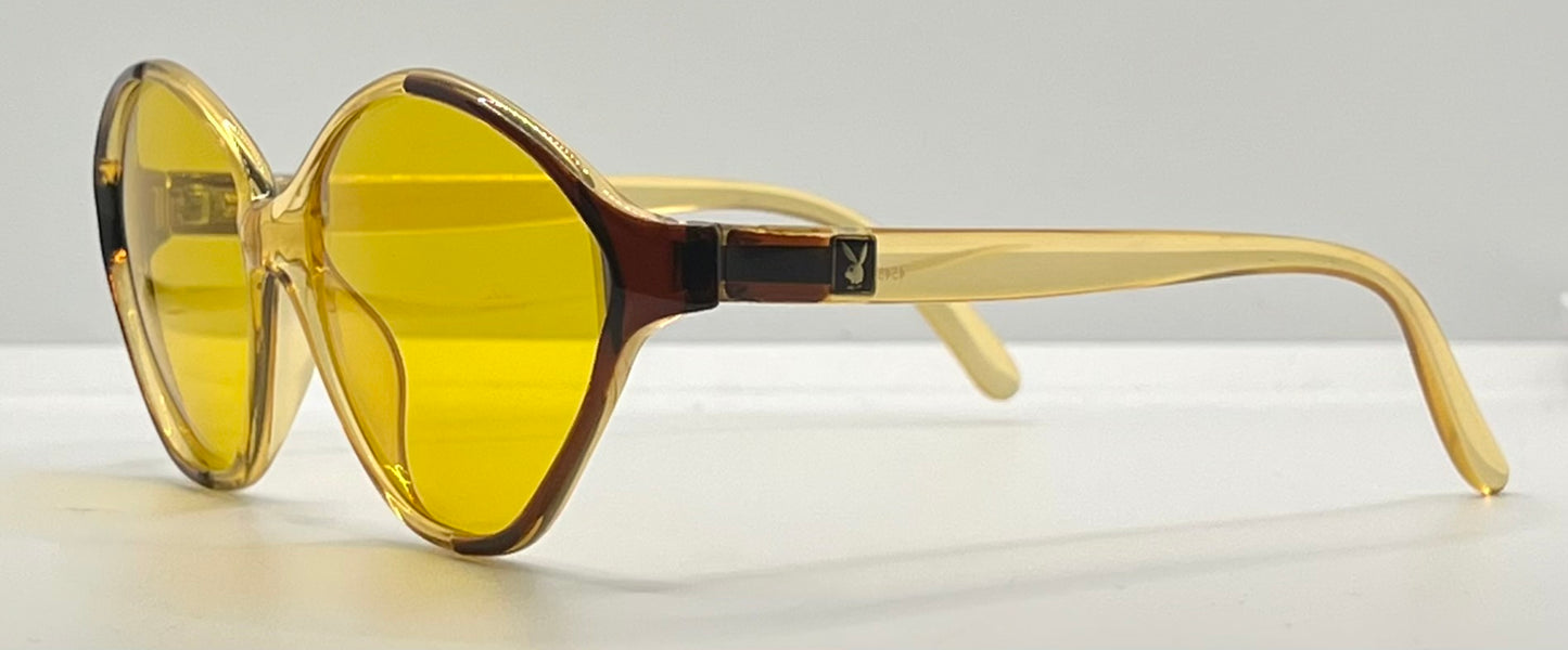 Playboy 4548 10 Vintage Sunglasses w/New Yellow Day/Night Custom Tinted Lenses-Unworn-54mm