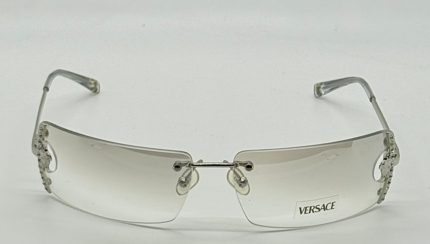 Versace N29/H 030/539 VINTAGE Rimless Shield Sunglasses-Deadstock/Collectible -UNWORN-Italy