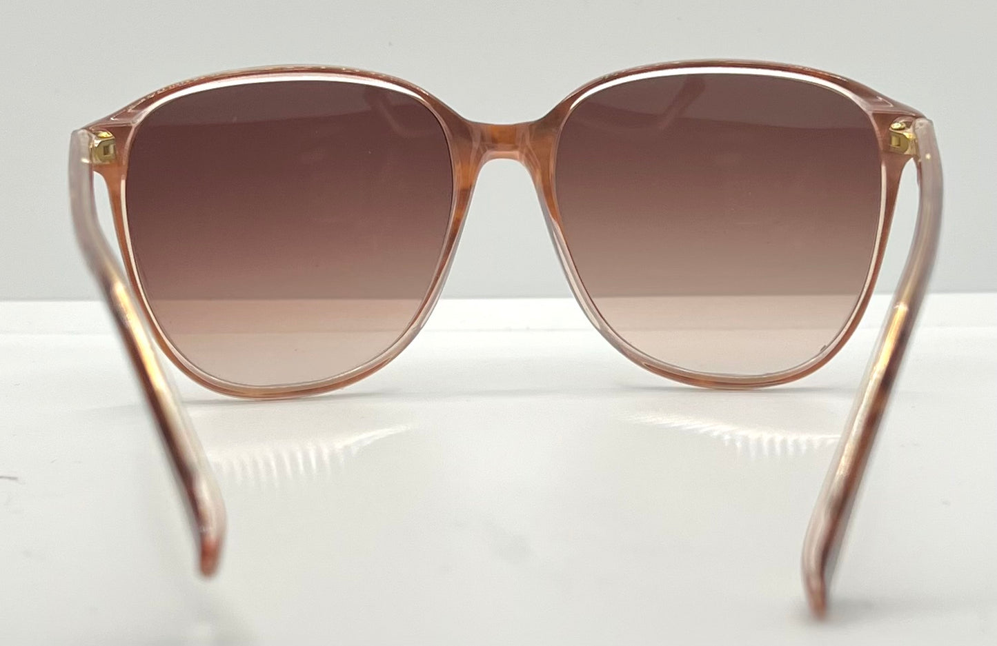 DEMITRIA Sand VINTAGE Marble Sunglasses 57mm w/Gradient Rose Lenses-NOS