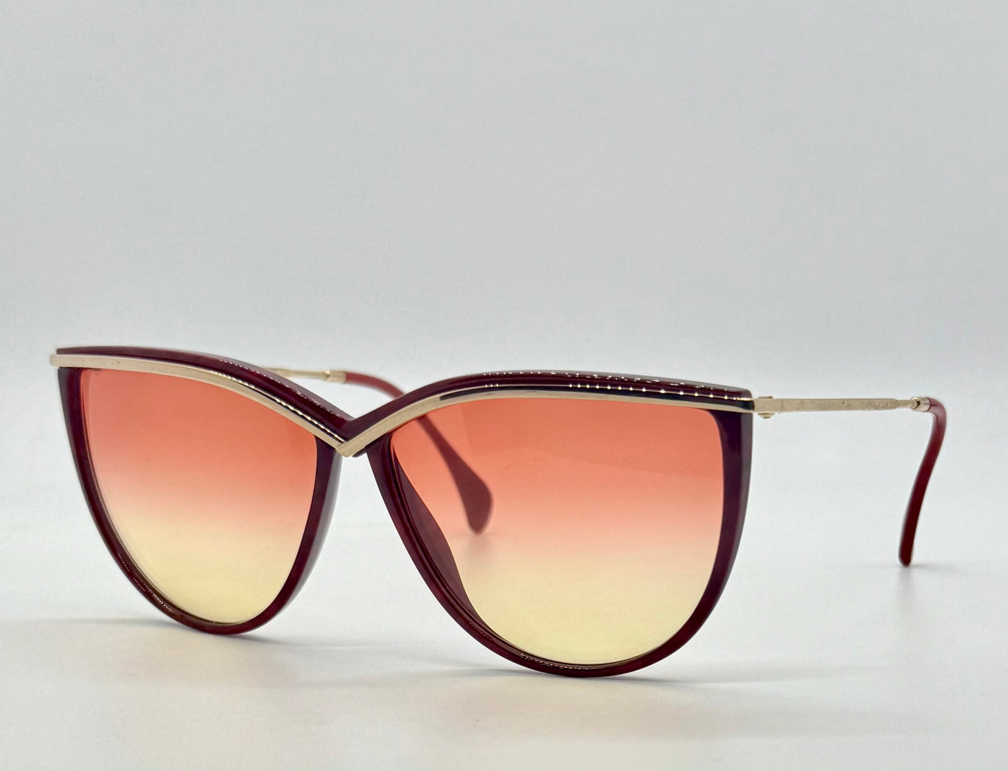 Silhouette SPX M 1703 C1349 Vintage CAT EYE Sunglasses w/New Red to Yellow Gradient Custom Lenses-60mm