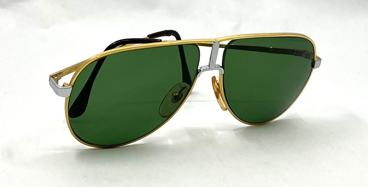 HEAD 77 F020-Vintage Aviator Sunglasses-Green Lenses-Italy-60mm-Unworn