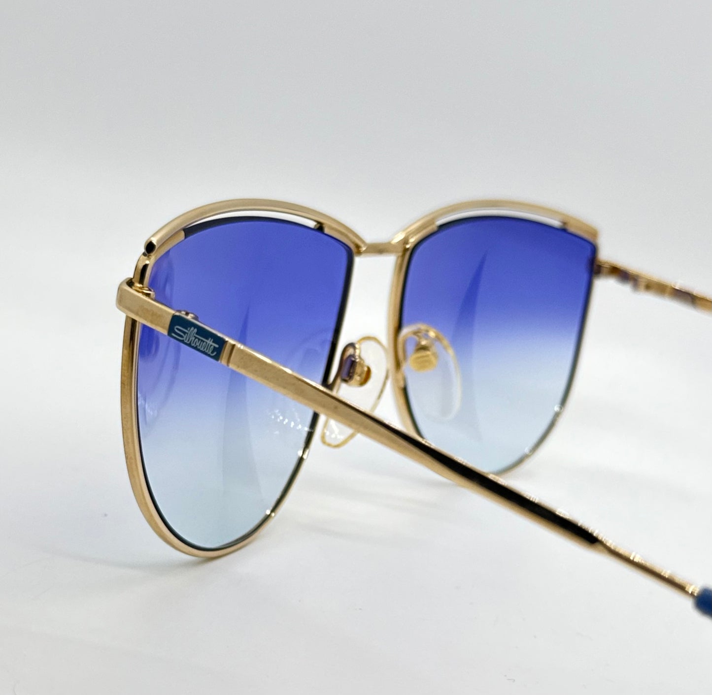 Silhouette V6050 M6078 Vintage Sunglasses w/New Blue Gradient Custom Lenses–59mm-Austria