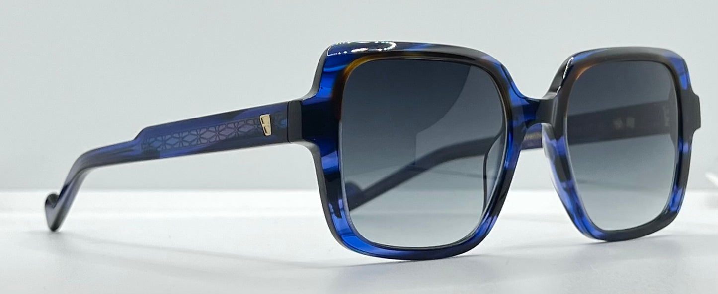 Entourage of 7 “Ravenna” Blue Havana Gradient 51mm Sunglasses-Made in Japan-New/Unworn -Full Kit