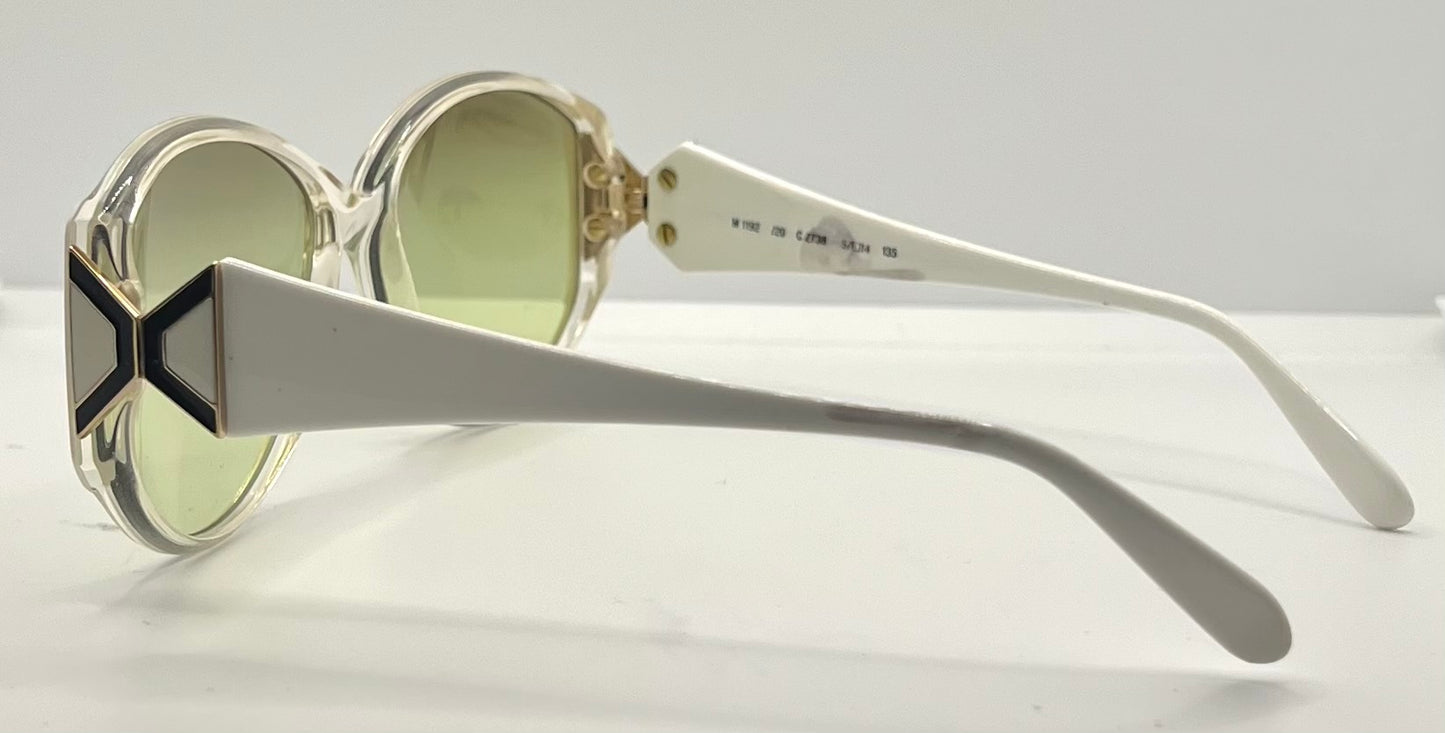 Silhouette M1192 White Crystal Vintage Sunglasses w/New Brown/Green Gradient Custom Lenses-Unworn