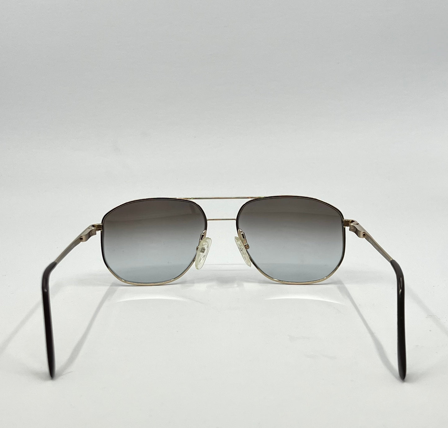 Studio 123-R-Flex Gold Vintage Aviator Sunglasses w/New Grey Gradient Custom Lenses-Deadstock