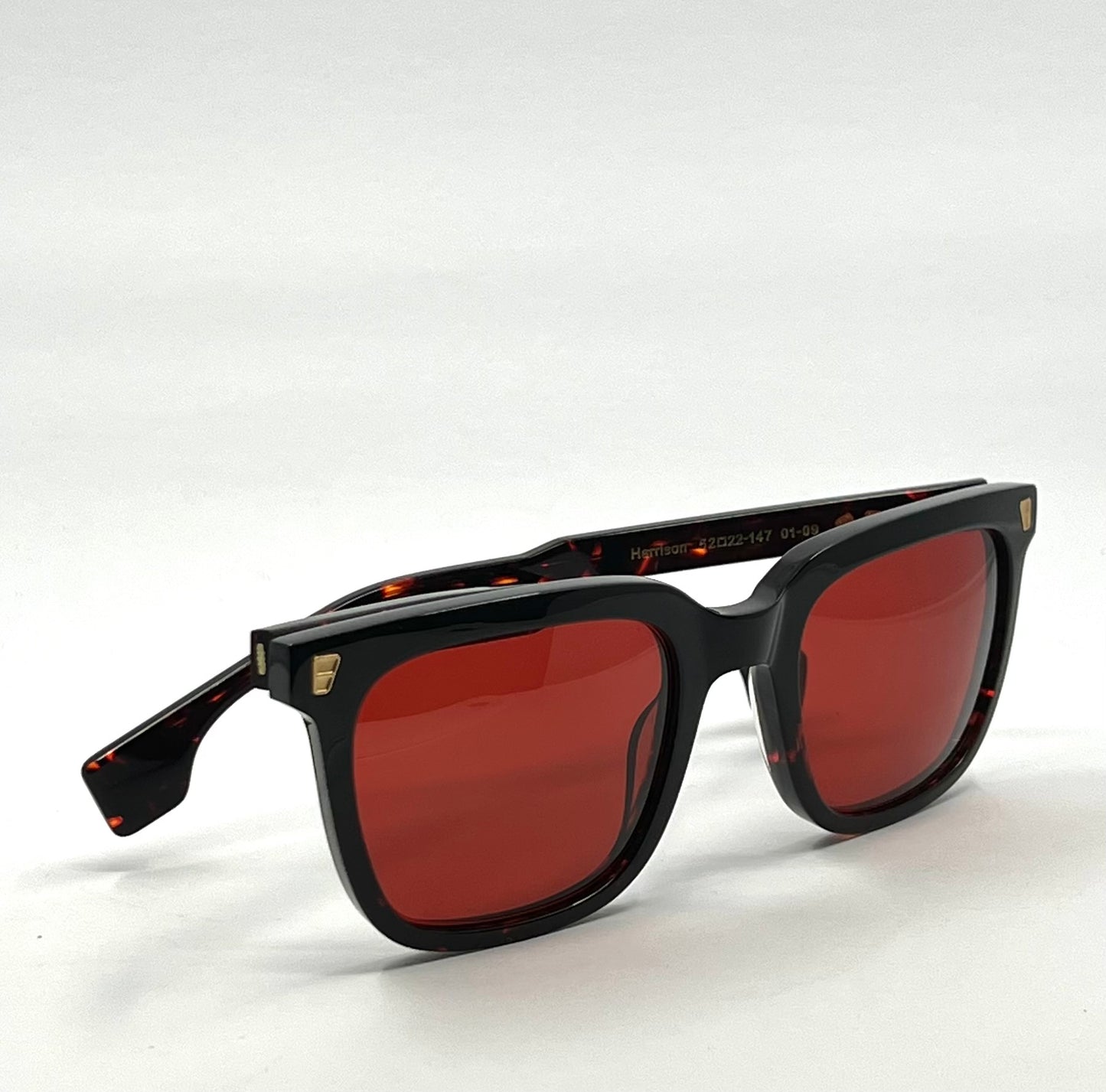 Entourage of 7 Harrison Sunglasses w/New Solid RedTinted aCustom Lenses– Full Kit-New/Unworn